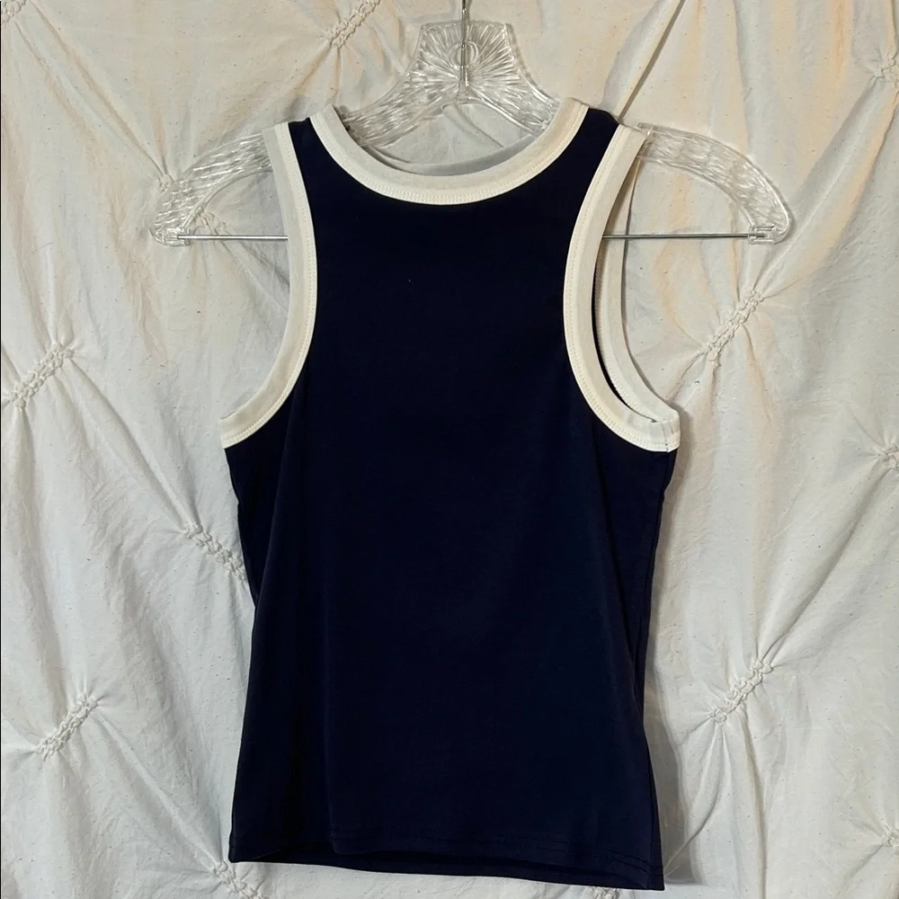 Women's Navy and White Tank-Size XS - Picture 2 of 4